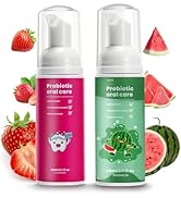 Kids Foam Fluoride Free Toothpaste with Watermelon and Strawberry Mint Flavor, Toddler Natural Te...