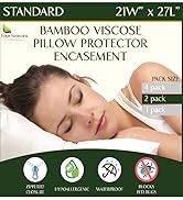 standard bamboo zippered pillow protector waterproof cover 20x26 hypoallergenic
