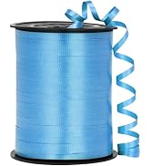OMISELIO Light Blue Ribbon, 500 Yard Crimped Blue Curling Ribbon, Curling Ribbon for Gift Wrappin...