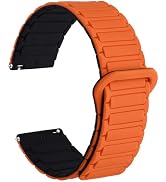 WOCCI Magnetic Silicone Watch Bands, Tactile Ridged Texture, Quick Release, Compatible Watch Lug ...