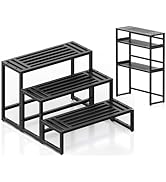 Hongsane Plant Stand Indoor Outdoor,3 Tier Ladder Metal Plant Stands Riser,Heavy Duty Wrought Iro...