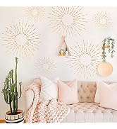funlife Large Boho Starburst Wall Decals Peel and Stick, Self Adhesive PVC Starburst Wall Art Sti...