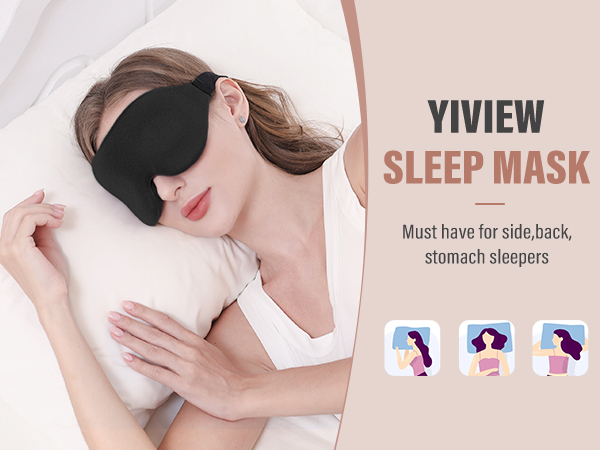 Side sleepers back stomach belly sleeping block out light no pressure on temples pitch black