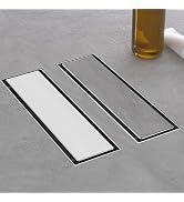 EBYTE Linear Shower Drain 12 Inch - 304 Stainless Steel Shower Drain, Brushed Nickel Linear Drain...