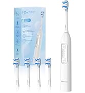 H2ofloss Sonic Electric Toothbrush for Adults, Ultra-Clean, White | Rechargeable with 2000mAh Pow...