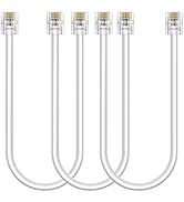 Ubramac 3Pack Phone Cord Phone Telephone Extension Cord 1ft Cable Line with Standard RJ11 6P4C Pl...