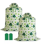 2 Pcs Large St Patricks Gift Bags,St Patricks Day Bag for Gifts 57"x37" Plastic Gifts Bags with G...