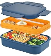 Bento Box Lunch Boxes,68oz Bento Lunch Box for Adults Kids,Stackable Japanese Lunchbox with 8 Com...