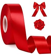 1In 30Yards Red Satin Ribbon for Gift Wrapping Wedding Valentine Christmas | Silky Glossy, Wear R...