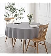 maxmill Round Textured Tablecloth Spill-Proof Wrinkle Free Soft Jacquard Table Cloth for Circular...