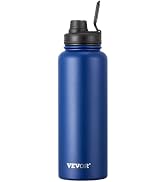 VEVOR 40 oz Insulated Water Bottle, Stainless Steel Camping & Hiking Hydration Flask with Wide Mo...
