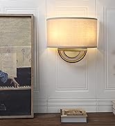 JiMuBeam 2 Lights Wall Sconce Lamps with Linen Fabric Shades for Lving Room