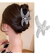 Starfish Hair Claw Clip for Thick or Thin Hair, 1PCS Sliver Starfish Hair Clips Strong Hold Large...