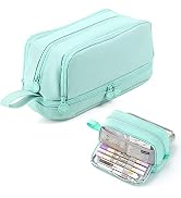 Large Capacity Pencil Case 4 Compartments, Pencil Case with Zipper Portable Handle, Aesthetic Pen...