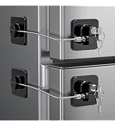 2 Pack Refrigerator Door Lock, Child Proof Fridge Door Lock for Kitchen Freezer, Cabinets and Dra...
