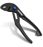 WORKPRO Mini Water Pump Pliers, 4-Inch Groove Joint Pliers, Fast Adjustable Tongue and Groove Pli...