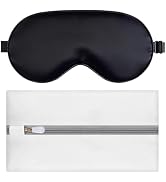 Silk Sleep Mask for Sleeping, Blackout Eye Mask with Adjustable Strap, Lightweight & Comfortable ...