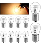 KAUEGOW 10 PCS 1156 Turn Signal Bulbs, P21W 1141 S25 High Brightness Single Contact Halogen Bulb ...