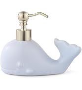 NEWHENGS Cute Whale Shape Soap/Hand Sanitizer Metal Pump Dispenser, Refillable for Bathroom Acces...