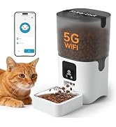 PAPIFEED 5G WiFi Automatic Cat Feeders: Smart Automatic Cat Food Dispenser with Slow Feeding Mode...
