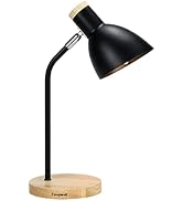 Lampwell Helle Office Desk Lamp for Home Office,Black Adjustable Desk Lamp for Bedrooms,Wood Desk...