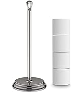 KASUNTO Toilet Paper Holder with Rustproof, Metal Free Standing Toilet Paper Stand Storage for Ba...