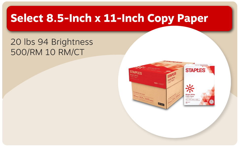 Staples Select 8.5-Inch x 11-Inch Copy Paper