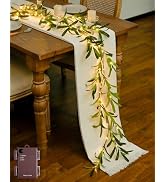 JMEXSUSS Artificial Olive Lighted Garland for Fireplace Decor, 100 LED 6 Ft Christmas Mantel Garl...