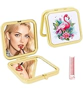 PDOZV Compact Vanity Mirror for Women, Travel Makeup Mirror for Handbag Pocket Wallet, Portable D...
