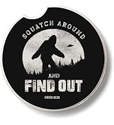 Thirstystone Squatch Around Single Absorbent Stone Coaster for Vehicle Cup Holder 2.6” Diameter M...