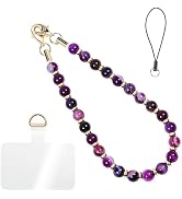 Handmade Beaded Charm Cell Phone Camera Lanyard, Wrist Strap with Natural Gemstone Beads,Phone Ch...