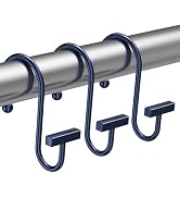 Navy Blue Shower Curtain Hooks, Bathway Shower Curtain Rings Rust Proof, 12PCS Shower Hooks for S...