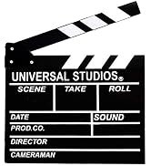 Movie Film Clap Board, 12"x11" Hollywood Clapper Board Wooden Film Movie Clapboard Accessory with...