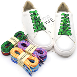 Colored print shoe laces