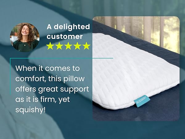 Pillow Side sleeper stomach belly thin profile memory foam cooling ergonomic hypoallergenic pain