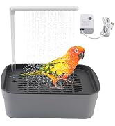 MUYG Automatic Parakeet Bath,Parrot Shower Fountain with USB Power Plug Indoor Bird Bath Circulat...