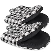 Short Oven Mitts, Heat Resistant 500°F, Silicone Grip Kitchen Gloves, Non-Slip for Baking, Grilli...