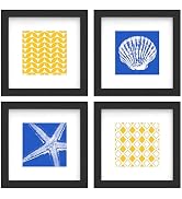 An&He 6x6 Picture Frames Set of 4, Displays 4x4 with Mat or 6x6 Without Mat Photos, Square Collag...
