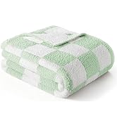 Exclusivo Mezcla Checkered Knit Throw Blanket, Ultra Soft and Warm Reversible Woven Blankets, Coz...