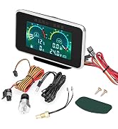Shkalacar Oil/Volt/Water/Fuel Gauge Kit, 4-in-1 LCD Meter Digital Auto Gauge Oil Pressure Voltage...