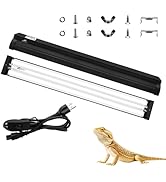 JHGKEGKE T8 UVB Reptile Light Fixture HO UVB Bulb Lighting Combo Kit, 10.0 UVB Light for Reptiles...
