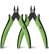 KATA 2PC Micro Flush Cutters, 5-Inch Precision Wire Cutter, Anti-Slip Side Cutting Pliers for Ele...