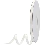 MEEDEE White Ribbon 1/4 Inch White Satin Ribbon Double Face Satin Ribbon White Wedding Ribbon Whi...