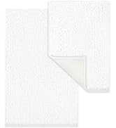 LINLA Bathroom Rugs Sets 2 Piece, Absorbent Soft Chenille Bath Mat, Non-Slip,Quick Dry, Washable,...