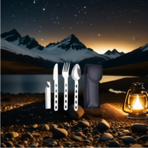 Richwalk 4 in 1 Camping Utensil – Spoon, Fork, Knife & Bottle/Can Opener Combo