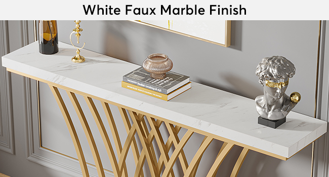 White Faux Marble Finish