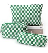 Gocvo 3 Pcs Makeup Bag Cosmetic Bag Set for Girls Women Checkered Travel Organizer Bathroom Toile...