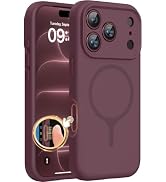 Miracase Silicone & Magnetic for iPhone 18 Pro Max Case, Burgundy | Compatible with MagSafe, Came...
