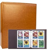 A4 3 Ring Binder Garden Seeds Storage Album with 30 Pcs 3.5x5” Seed Packet Sleeves, PU Leather Ha...