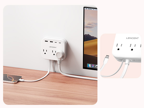 Power Strip with USB C Cable